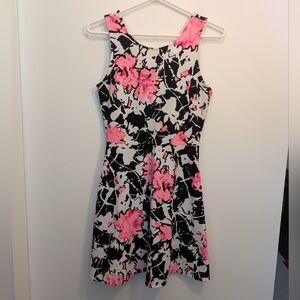 Eclipse Y2K Mini Dress – Neon Pink Floral, Size M, Made in USA